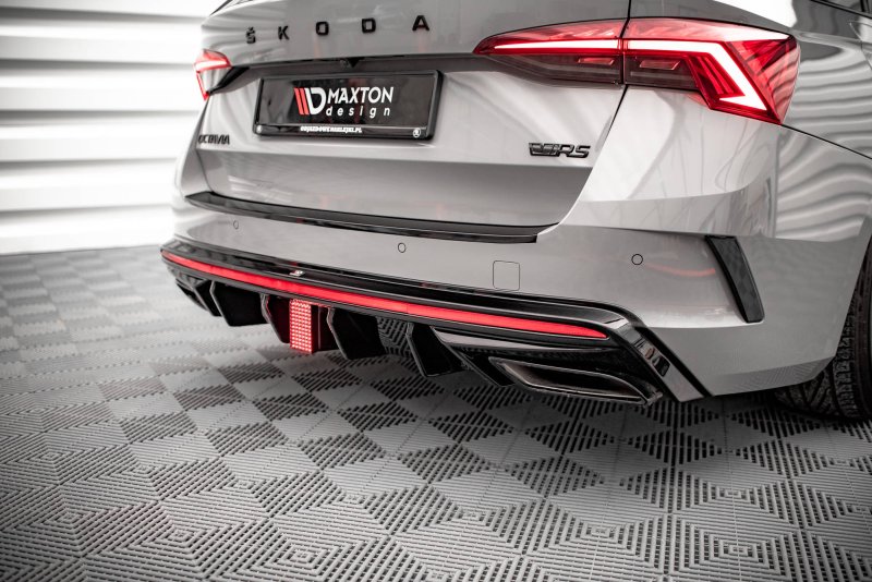 Maxton Diffusor Heck Ansatz für Skoda Octavia RS Mk4 schwarz Hochglanz SK-OC-4-RS-RS1G+RS1R-G