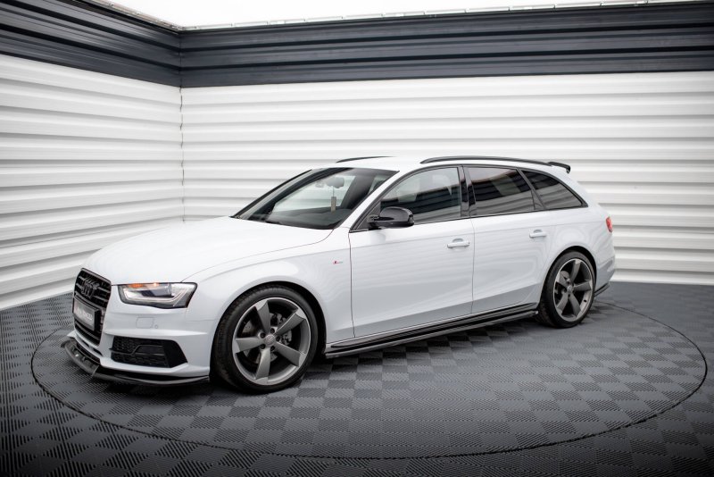 Maxton Seitenschweller Ansatz V.3 Audi A4 / A4 S-Line / S4 B8 schwarz Hochglanz AU-A4-B8F-COMP-SD1-G
