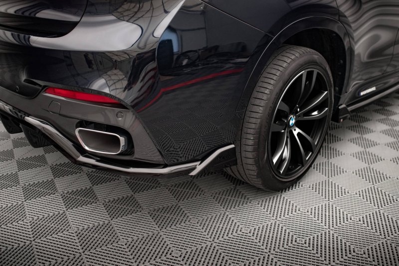 Maxton Mittlerer Diffusor Heck Ansatz DTM Look für BMW X6 M-Paket F16 schwarz Hochglanz BM-X6-16-MPACK-RD1G+RD2-G