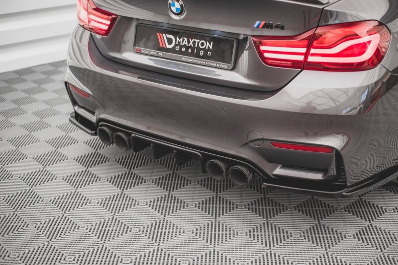 Maxton Diffusor Heck Ansatz für BMW M4 F82 schwarz Hochglanz BM-4-82-M-RS1-G