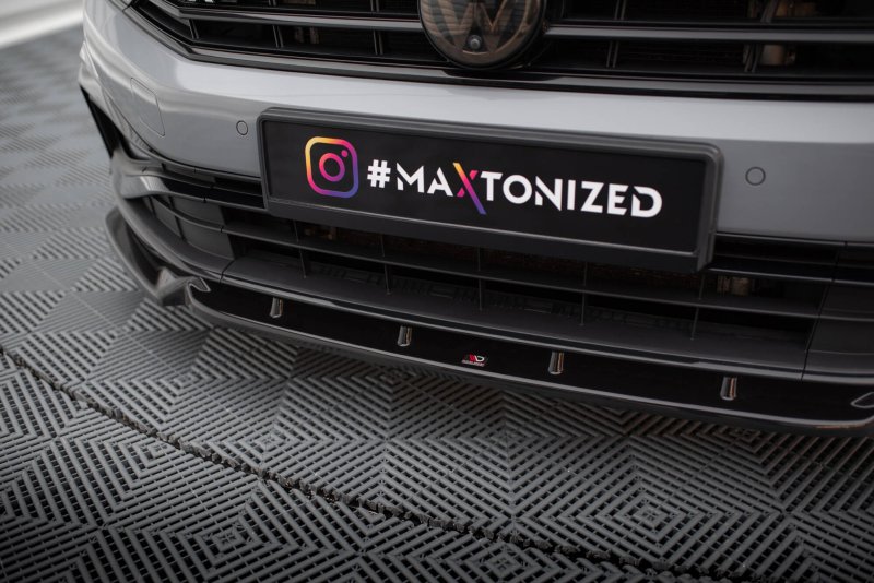 Maxton Front Ansatz V.1 VW Passat R-Line B8 Facelift schwarz Hochglanz VW-PA-B8F-RLINE-FD1-G