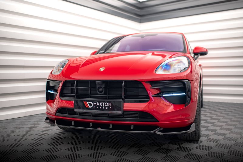 Maxton Front Ansatz V.1 für Porsche Macan Mk1 Facelift schwarz Hochglanz PO-MA-1F-FD1-G