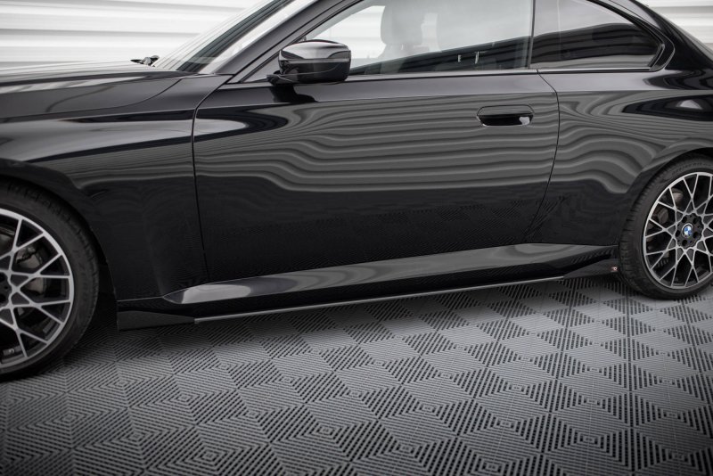 Maxton Street Pro Seitenschweller Ansatz + Flaps BMW 2 Coupe G42 schwarz Hochglanz BM2G42CNC-SD1BRB+SF1-G