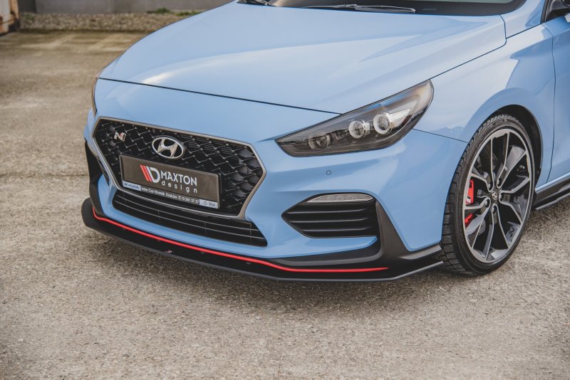 Maxton Racing Front Ansatz für passend +Flaps für Hyundai I30 N Mk3 Hatchback / Fastback schwarz Hochglanz HYI303NCNC-FD2B+FSF1-G