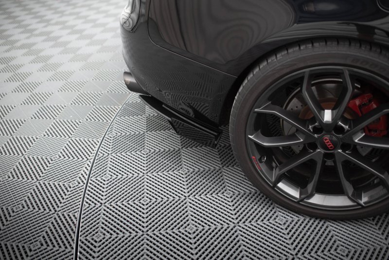 Maxton Hintere Seiten Flaps Audi S5 / A5 S-Line Coupe / Cabriolet 8T schwarz Hochglanz AUS51CNC-RSF1-G