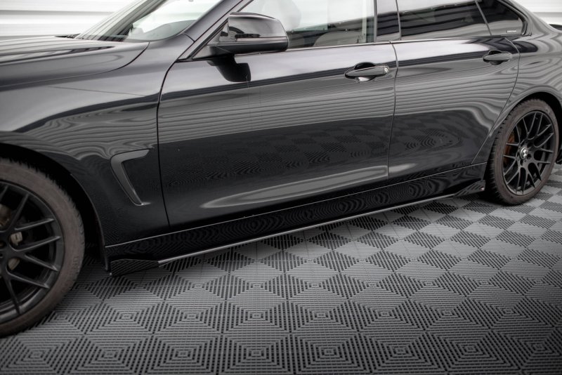 Maxton Street Pro Seitenschweller Ansatz für + Flaps BMW 4er Gran Coupe F36 schwarz Hochglanz BM4F36GCCNC-SD1BRB+SF1-G
