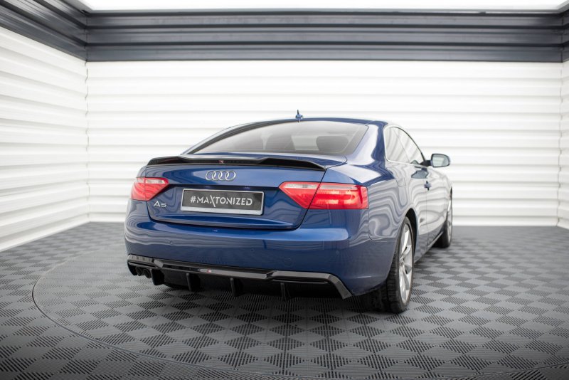Maxton Spoiler CAP Abrisskante 3D Audi A5 Coupe 8T schwarz Hochglanz AU-A5-1F-CAP3D1-G