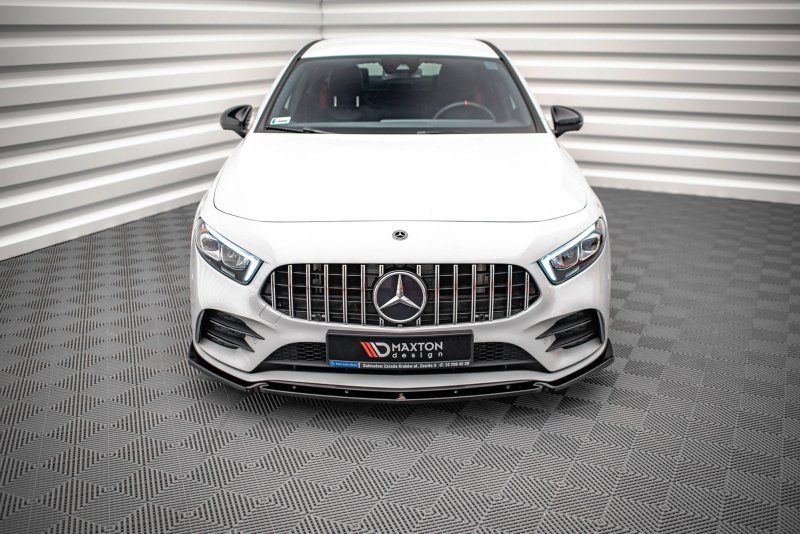 Maxton Front Ansatz V.4 für Mercedes A35 AMG / AMG-Line W177  schwarz Hochglanz ME-A-177-AMGLINE-FD1-G