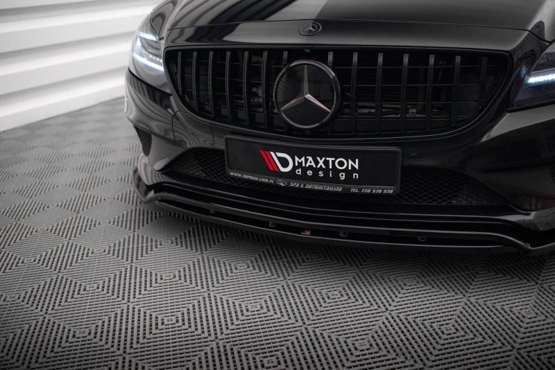 Maxton Front Ansatz Mercedes-Benz CLS C218 Facelift schwarz Hochglanz ME-CLS-218F-FD2G+FD2R-G