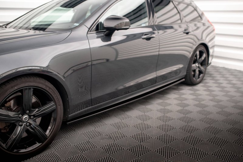 Maxton Seitenschweller Ansatz für Volvo V90 R-Design Mk2 schwarz Hochglanz VO-V90-2-RDESIGN-SD1-G