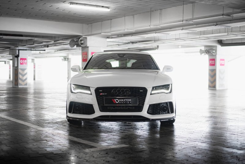 Maxton Front Ansatz V.4 Audi RS7 C7 schwarz Hochglanz AU-RS7-1F-FD4-G