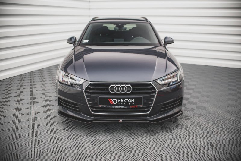 Maxton Front Ansatz V.1 für Audi A4 B9 schwarz Hochglanz AU-A4-B9-FD1-G