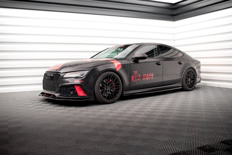 Maxton Seitenschweller Ansatz Audi A7 RS7 Look C7 schwarz Hochglanz AU-A7-C7-SLINE-SD1-G