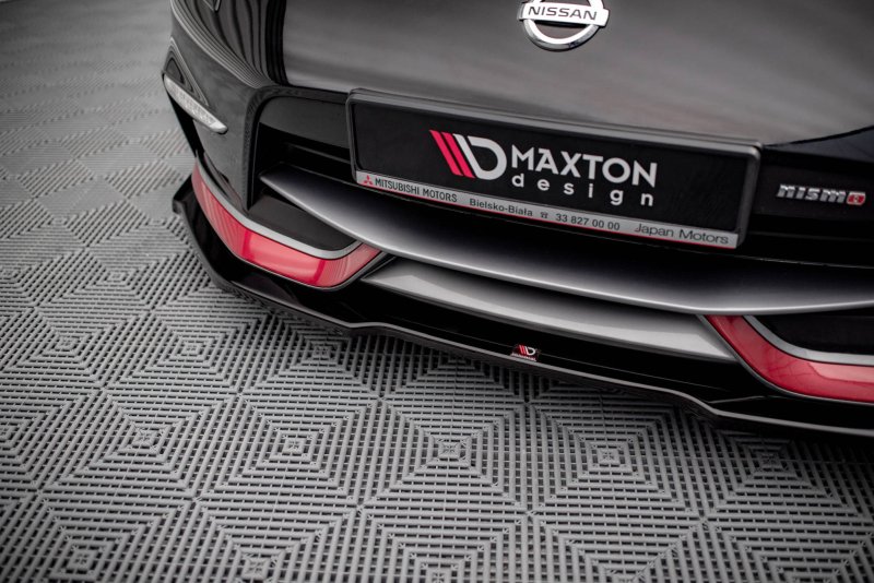 Maxton Front Ansatz V.1 für Nissan 370Z Nismo Facelift schwarz Hochglanz NI-370Z-NISMO-FD1-G