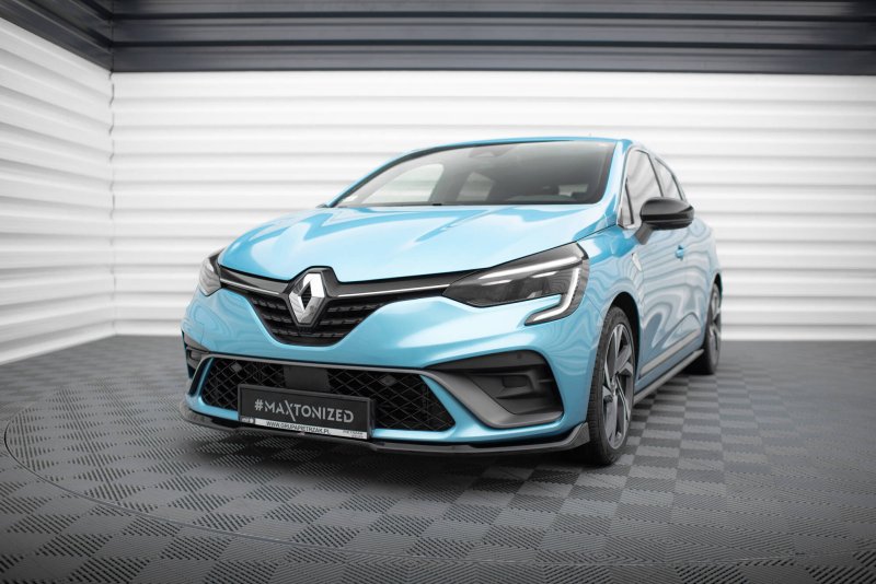 Maxton Front Ansatz V.1 Renault Clio R.S. Line Mk5 schwarz Hochglanz RE-CL-5-RSLINE-FD1-G