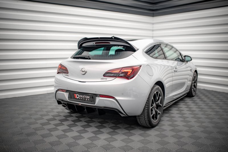 Maxton Diffusor Heck Ansatz Opel Astra GTC OPC-Line J (Version mit einseitigem Einzelauspuff) schwarz Hochglanz OP-AS-J-GTC-OPCLINE-RS1G+RS2R-G