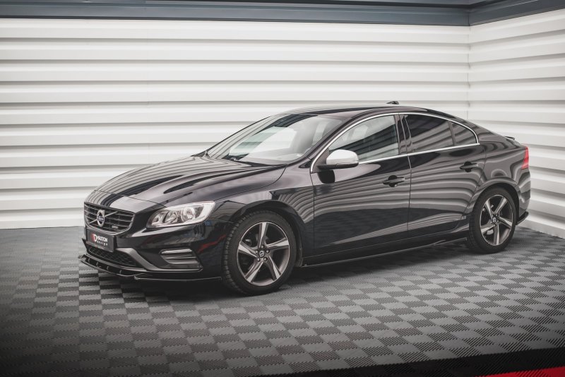 Maxton Seitenschweller Ansatz für Volvo S60 R-Design Mk2 schwarz Hochglanz VO-S60-2-RDESIGN-SD1-G