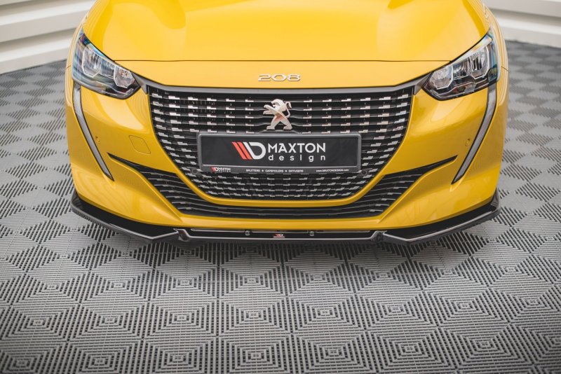 Maxton Front Ansatz V.1 für Peugeot 208 Mk2 schwarz Hochglanz PE-208-2-FD1-G