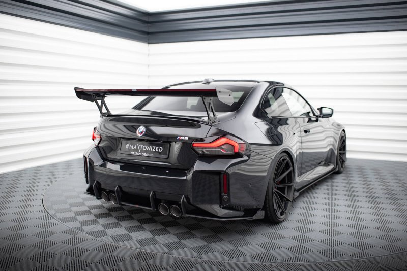 Maxton Street Pro Heck Ansatz Flaps Diffusor V.1 + Flaps BMW M2 G87 schwarz Hochglanz BMM2G87CNC-RSD1B+RSF1-G