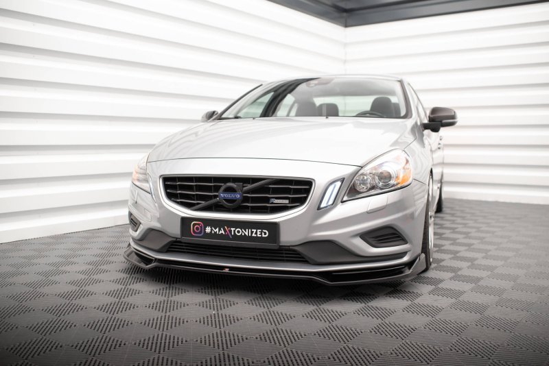Maxton Front Ansatz V.2 für Volvo S60 R-Design Mk2 schwarz Hochglanz VO-S60-2-RDESIGN-FD2-G
