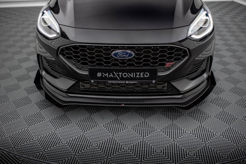 Maxton Front Flaps Ford Fiesta ST Mk8 Facelift schwarz Hochglanz FOFI8FSTCNC-FSF1-G