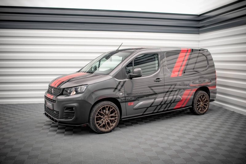 Maxton Seitenschweller Ansatz für Peugeot Partner Maxi Mk3 schwarz Hochglanz PE-PA-3-SD1-G