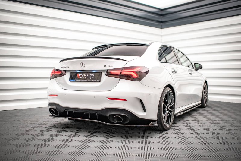 Maxton Mittlerer Diffusor Heck Ansatz DTM Look für V.2 Mercedes A 35 AMG Limousine V177 schwarz Hochglanz ME-A-177-35-S-RD3G+RD4-G