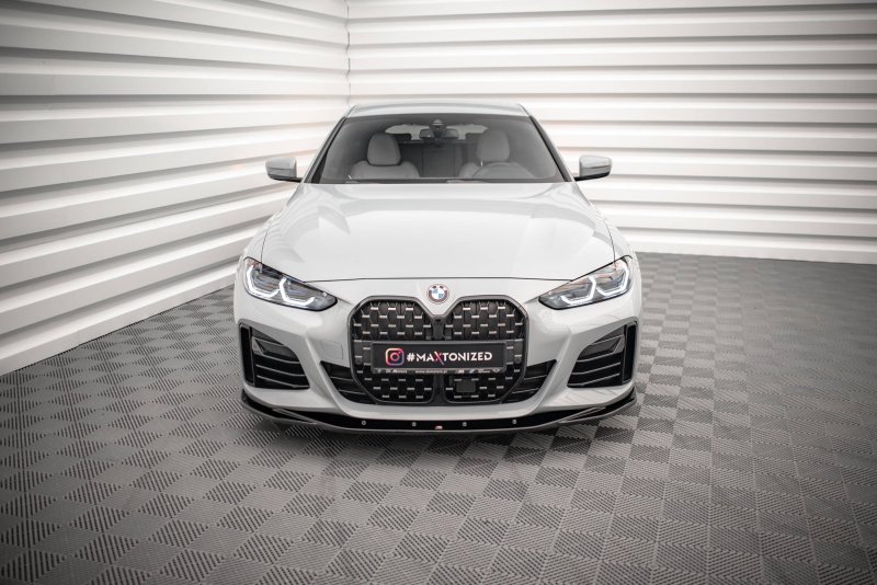 Maxton Front Ansatz V.3 für BMW 4er / i4 Gran Coupe M-Paket G26 schwarz Hochglanz BM-4-G26-MPACK-GC-FD3-G