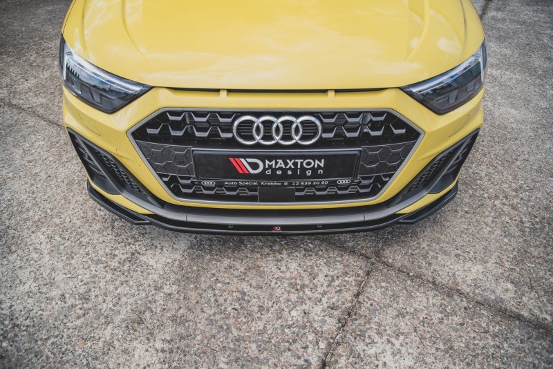 Maxton Front Ansatz V.2 für Audi A1 S-Line GB schwarz Hochglanz AU-A1-GB-SLINE-FD2-G