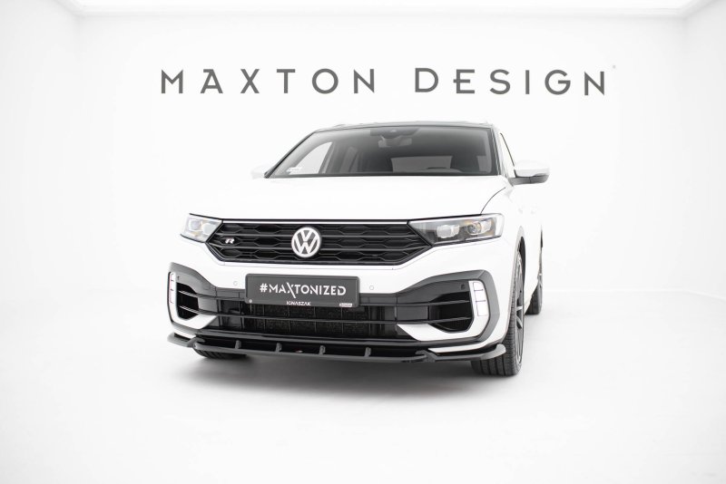 Maxton Front Ansatz VW T-Roc R Mk1 schwarz Hochglanz VW-T-ROC-1PF-R-FD1-G