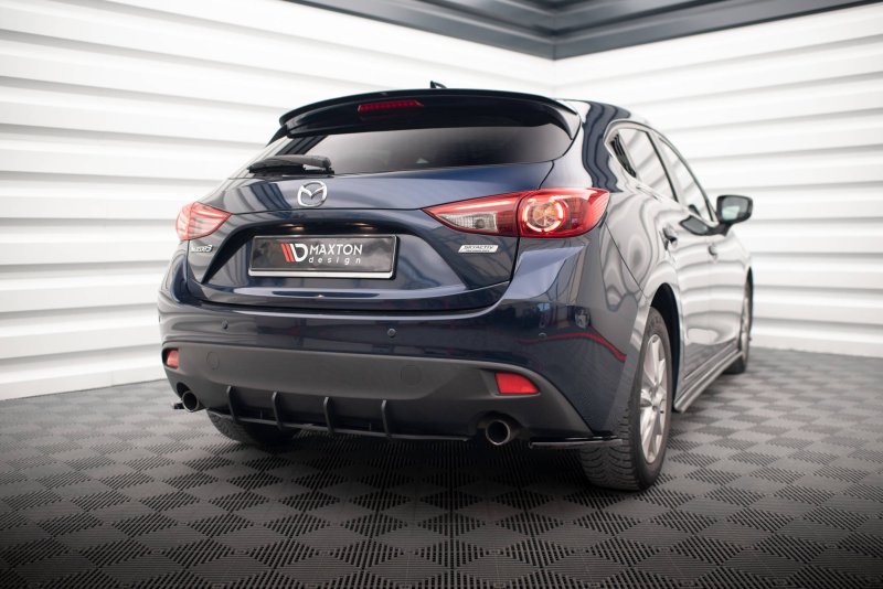 Maxton Heck Ansatz Flaps Diffusor für Mazda 3 Mk3 schwarz Hochglanz MA-3-3-RSD1-G