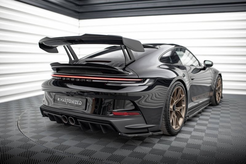 Preview: Maxton HeckSpoiler CAP Abrisskante Abrisskante Porsche 911 992 GT3 schwarz Hochglanz PO-911-992-GT3-CAP1-G