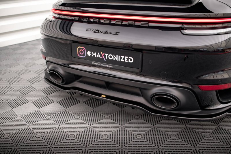 Maxton Mittlerer Diffusor Heck Ansatz DTM Look für Porsche 911 Turbo S 992 schwarz Hochglanz PO-911-992-TURBO-S-RD1G+RD2-G