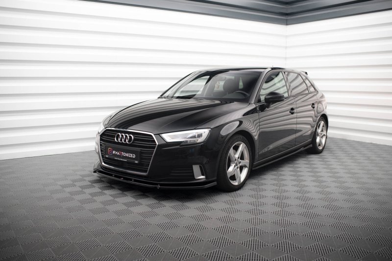 Maxton Seitenschweller Ansatz Audi A3 Sportback 8V Facelift schwarz Hochglanz AU-A3-3F-SB-SD1-G