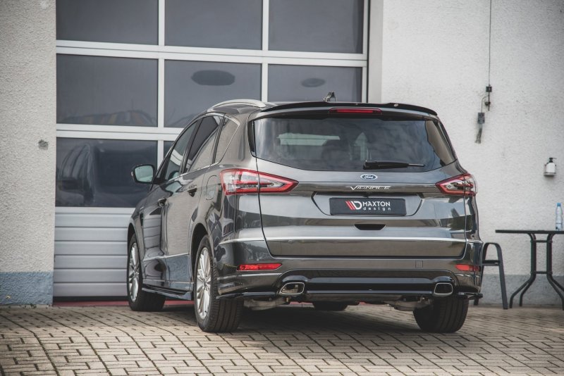 Maxton Heck Ansatz Flaps Diffusor für Ford S-Max Vignale Mk2 Facelift schwarz matt FO-SMAX-2F-VG-RSD1-T