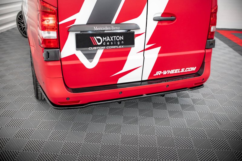 Maxton Mittlerer Diffusor Heck Ansatz DTM Look für Mercedes-Benz Vito W447 Facelift schwarz Hochglanz ME-VI-W447F-RD1G+RD2-G