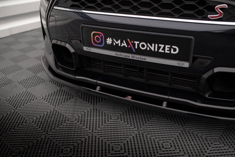 Maxton Front Ansatz V.1 für Mini Cooper S F56 Facelift schwarz Hochglanz MC-S-3F-56-JCW-FD1-G