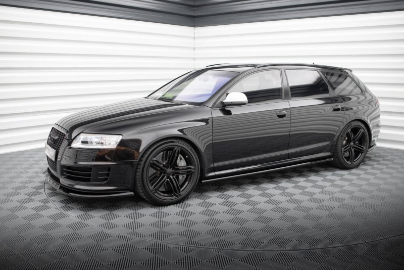 Maxton Seitenschweller Ansatz für V.2 für Audi RS6 Avant C6 schwarz Hochglanz AU-RS6-C6-SD2-G