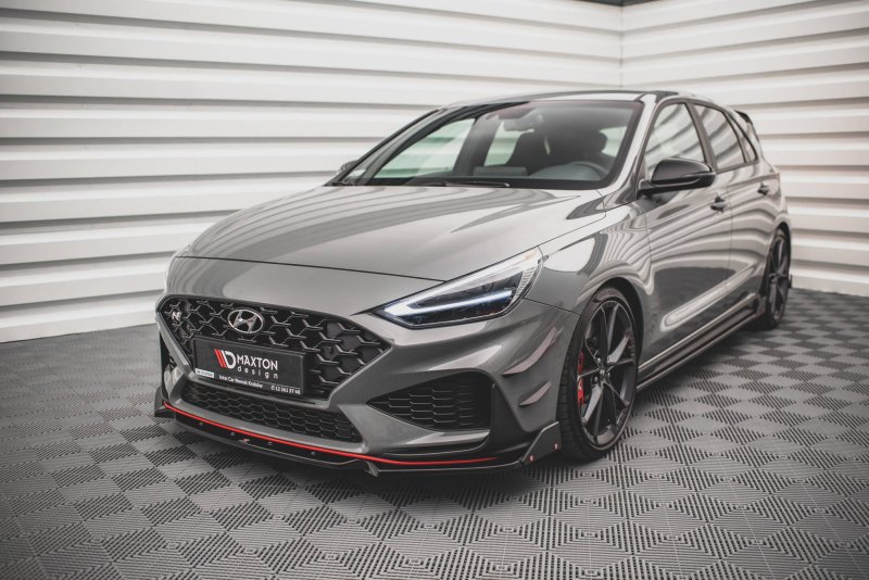 Maxton Front Ansatz V.1 + Flaps Hyundai I30 N Hatchback/Fastback Mk3 Facelift HY-I30-3F-N-FD1T+FS