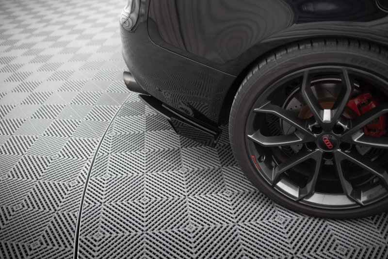 Maxton Street Pro Heck Ansatz Flaps Diffusor + Flaps Audi S5 / A5 S-Line Coupe / Cabriolet 8T schwarz Hochglanz AUS51CNC-RSD1BRB+RSF1-G