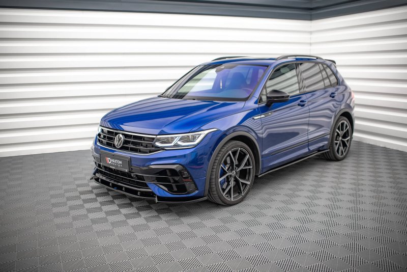 Maxton Seitenschweller Ansatz für Volkswagen Tiguan R / R-Line Mk2 Facelift schwarz Hochglanz VW-TI-2F-R-SD1-G