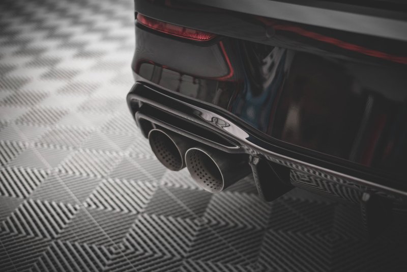 Maxton Diffusor Heck Ansatz V.2 für Volkswagen Golf R Mk8 schwarz Hochglanz VW-GO-8-R-RS2-G
