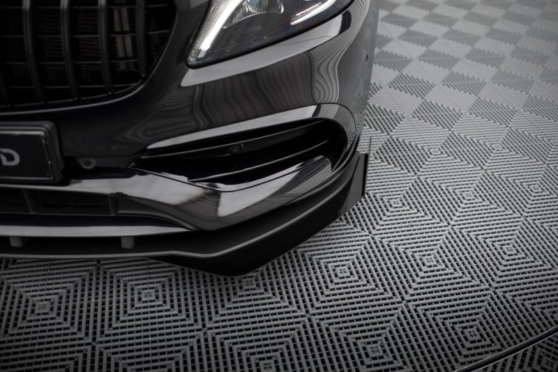 Maxton Front Flaps Mercedes-Benz A AMG-Line W176 Facelift schwarz Hochglanz MEA176FAMGLINECNC-FSF1-G