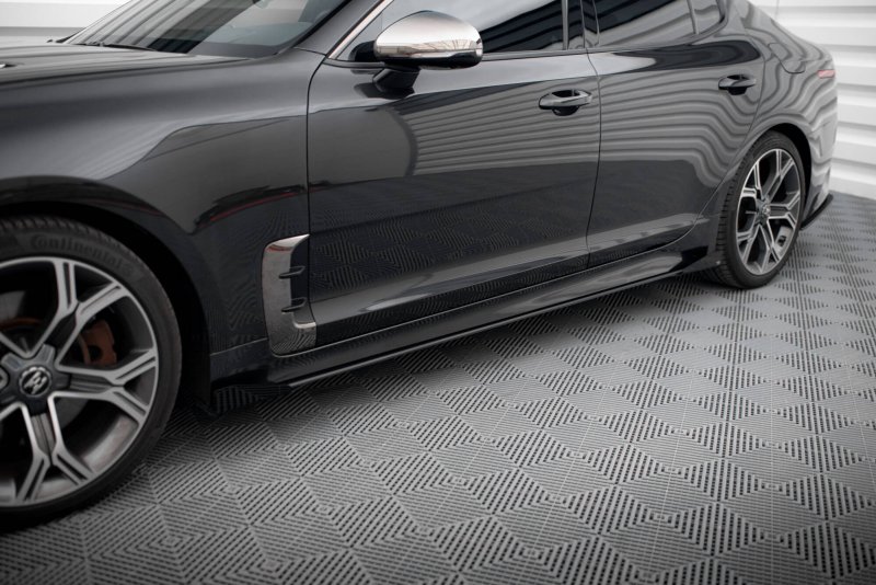 Maxton Street Pro Seitenschweller Ansatz + Flaps Kia Stinger GT / GT-Line / Standard Mk1 schwarz Hochglanz KIST1GTLINECNC-SD1BRB+SF1-G