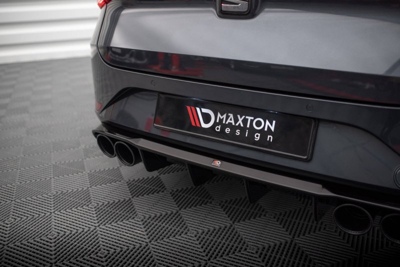 Maxton Diffusor Heck Ansatz + Endschalldampfer Sportauspuff Attrappe Seat Leon ST FR Mk4 SE-LE-4-FR-ST-RS2G+RS2RG+CHROME