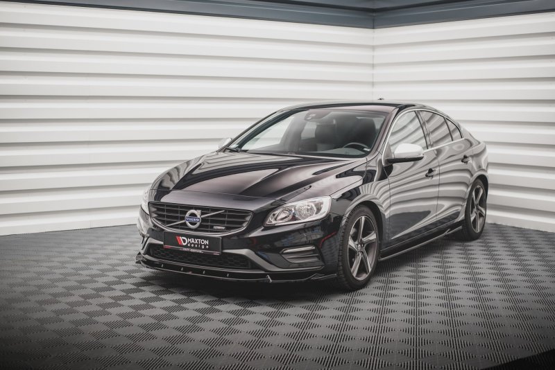 Maxton Front Ansatz V.1 für Volvo S60 R-Design Mk2 schwarz Hochglanz VO-S60-2F-RDESIGN-FD1-G
