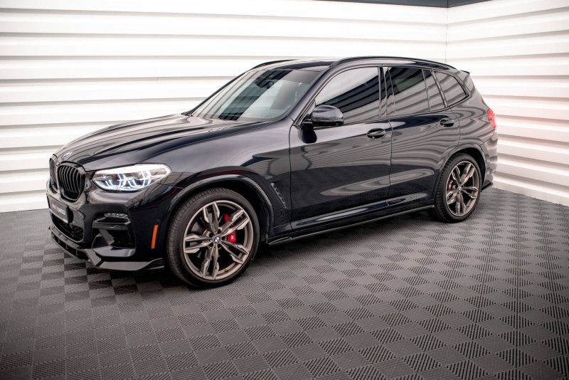 Maxton Seitenschweller Ansatz für V.2 für  BMW X3 M40d / M40i / M-Paket G01  schwarz Hochglanz BM-X3-01-M40-SD1-G