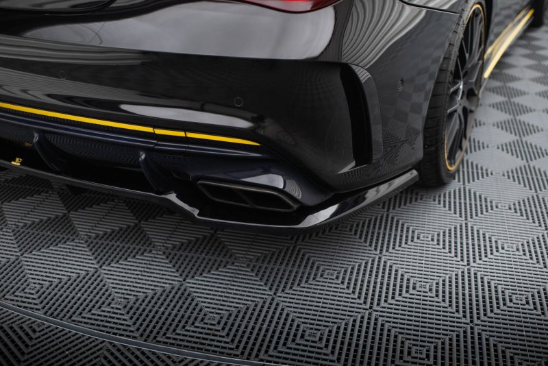 Maxton Mittlerer Cup Diffusor Heck Ansatz Mercedes-AMG CLA 45 C117 Facelift schwarz Hochglanz ME-CLA-117-45-AMG-AERO-RD1G+RD2-G