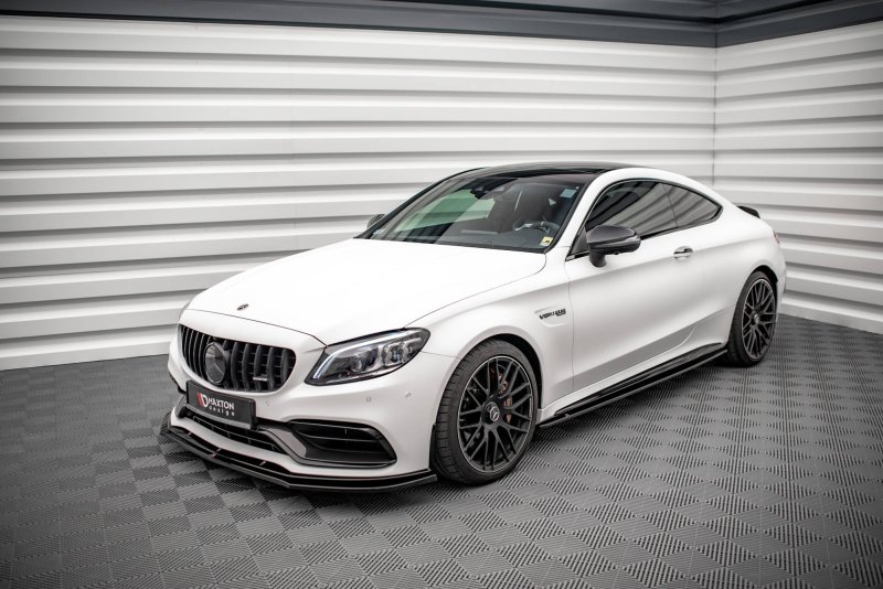 Preview: Maxton Seitenschweller Ansatz für V.1 für Mercedes-AMG C 63 AMG Coupe C205 Facelift schwarz Hochglanz ME-C-205F-AMG-C-SD1-G
