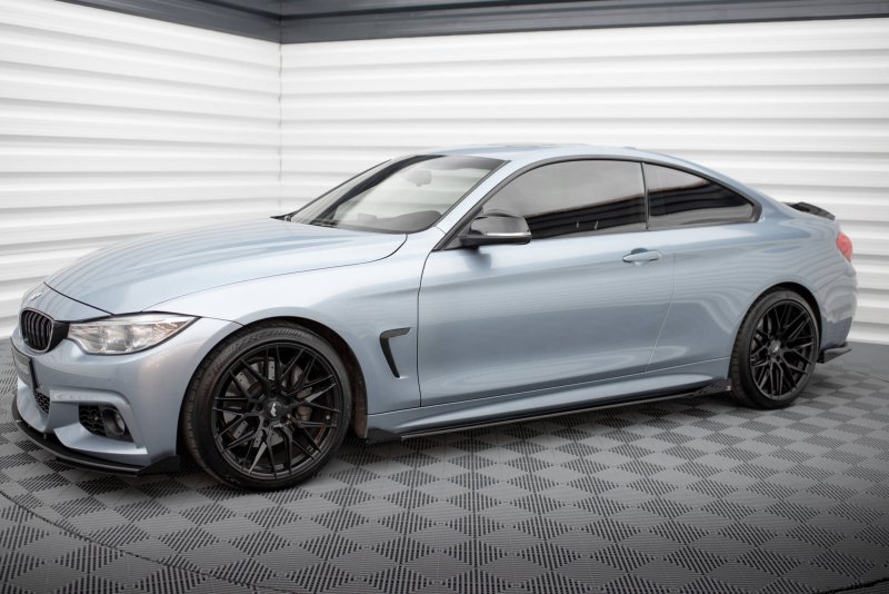 Maxton Side Flaps BMW 4er Coupe / Gran Coupe / Cabrio M-Paket F32 / F36 / F33 schwarz Hochglanz BM4F32MPACKCNC-SF1-G